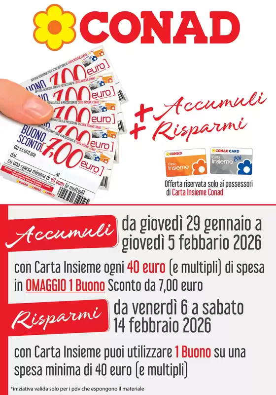 Volantino Conad a Francavilla al Mare | + ACCUMULI + RISPARMI | 2026-01-29T00:00:00.000Z - 2026-02-05T00:00:00.000Z