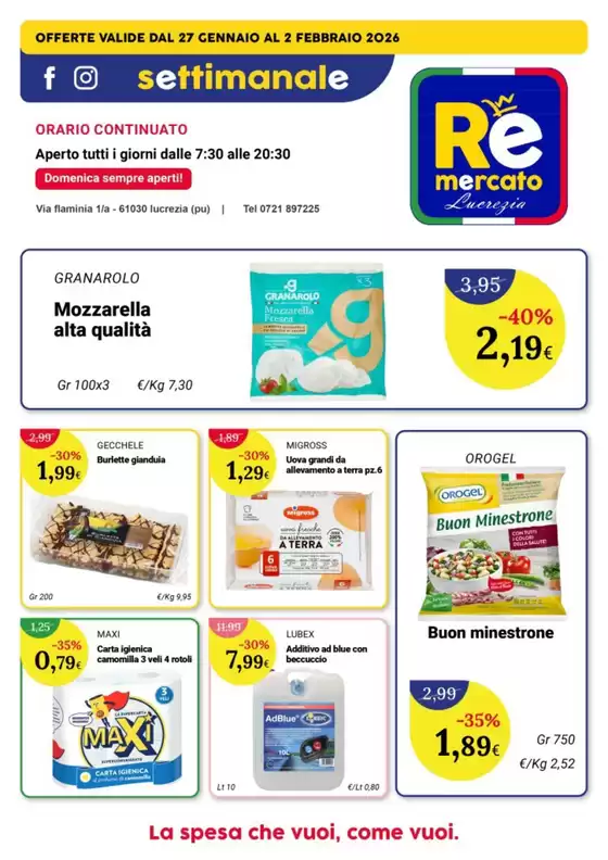 Volantino Re Mercato Lucrezia a Raffadali | Offerte valide dal 27 gennaio al 2 febbraio 2026 | 2026-01-27T00:00:00.000Z - 2026-02-02T00:00:00.000Z