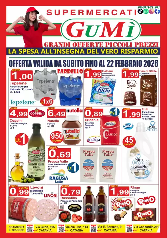 Volantino GuMì Supermercati a San Colombano al Lambro | Grandi offerte piccoli prezzi | 2026-01-27T00:00:00.000Z - 2026-02-22T00:00:00.000Z