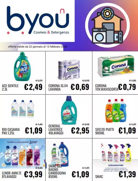 Volantino BYou a Castellarano | Offerte valide da 22 gennaio al 15 febbraio 2026 | 2026-01-28T00:00:00.000Z - 2026-02-15T00:00:00.000Z
