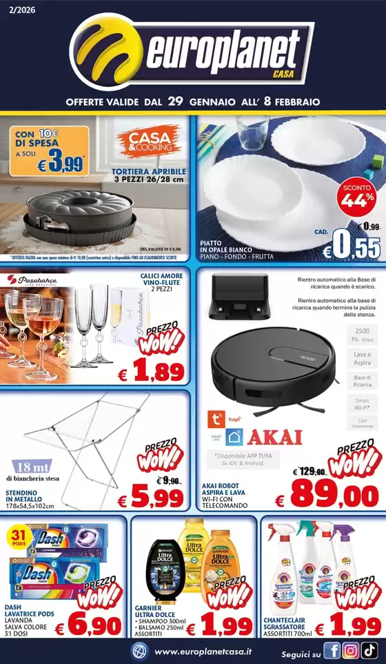 Volantino Europlanet Casa a Castellarano | Offerte valide dal 29 gennaio all' 8 febbraio | 2026-01-29T00:00:00.000Z - 2026-02-08T00:00:00.000Z