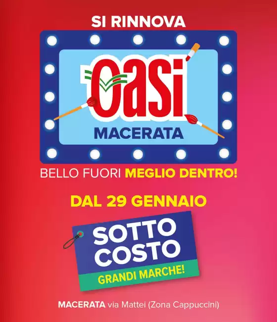 Volantino Oasi a Acquasparta | Sotto costo grandi marche ! | 2026-01-29T00:00:00.000Z - 2026-02-11T00:00:00.000Z