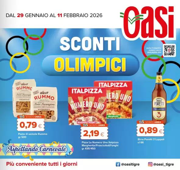 Volantino Oasi a Acquasparta | Sconti olimpici | 2026-01-29T00:00:00.000Z - 2026-02-11T00:00:00.000Z