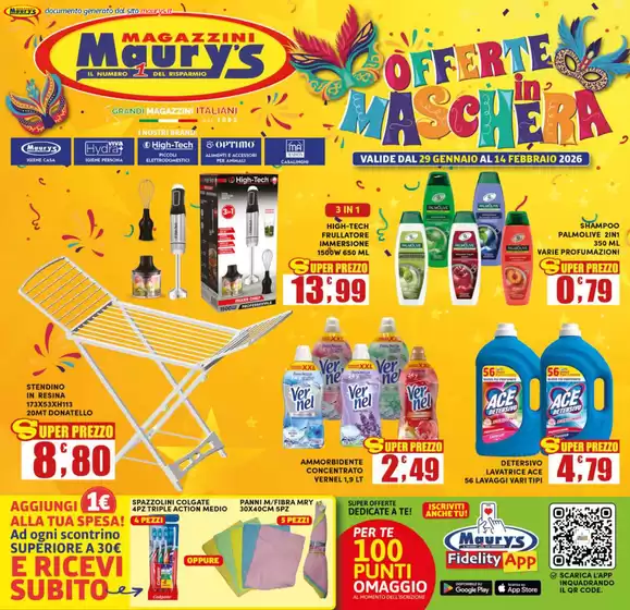 Volantino Maury's a Fabbrico | Offerte in maschera | 2026-01-29T00:00:00.000Z - 2026-02-14T00:00:00.000Z