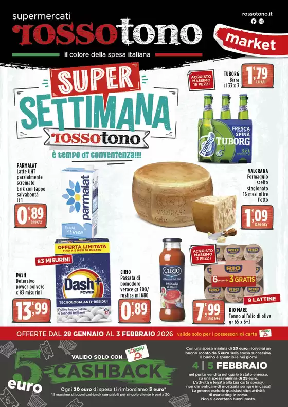 Volantino Supermercati Rossotono Market a Verona | Super settimana | 2026-01-28T00:00:00.000Z - 2026-02-03T00:00:00.000Z
