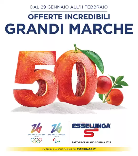Volantino Esselunga a Vasanello | Grandi Marche al 50% | 2026-01-29T00:00:00.000Z - 2026-02-11T00:00:00.000Z