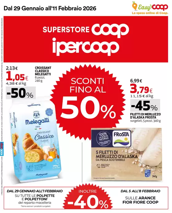 Volantino Superstore Coop | Sconti fino al 50% | 2026-01-29T00:00:00.000Z - 2026-02-11T00:00:00.000Z