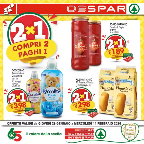 Volantino Interspar | Compri 2 paghi 1  | 2026-01-29T00:00:00.000Z - 2026-02-11T00:00:00.000Z