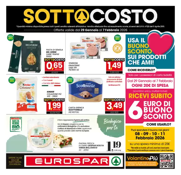 Volantino Eurospar a Basiglio | Sottocosto | 2026-01-29T00:00:00.000Z - 2026-02-07T00:00:00.000Z