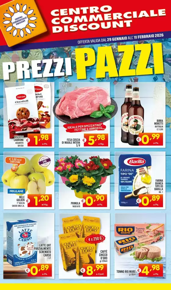 Volantino Centro Commerciale Discount a Musile di Piave | Prezzi Pazzi | 2026-01-29T00:00:00.000Z - 2026-02-11T00:00:00.000Z