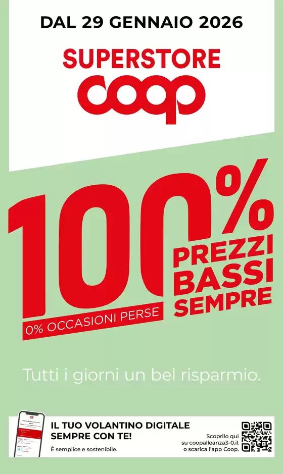 Volantino Superstore Coop a Veroli | Prezzi bassi sempre | 2026-01-29T00:00:00.000Z - 2026-02-25T00:00:00.000Z