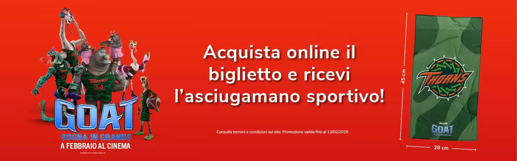 Volantino Uci Cinemas a Casteldaccia | Ricevi l'asciugamano sportivo | 2026-02-12T00:00:00.000Z - 2026-02-13T00:00:00.000Z