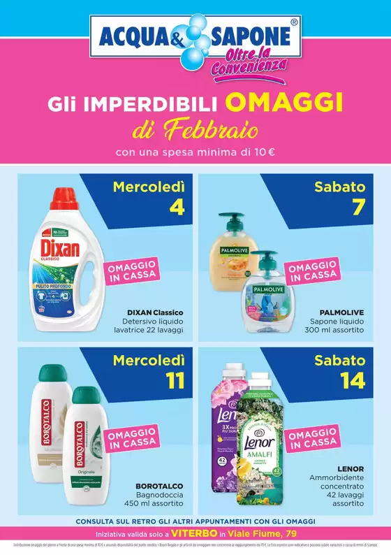 Volantino Acqua & Sapone a Asolo | Gli imperdibil omaggi di febbreaio | 2026-02-04T00:00:00.000Z - 2026-02-14T00:00:00.000Z