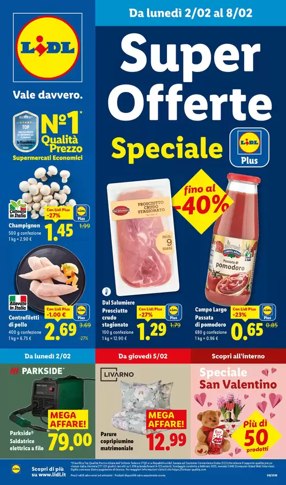 Volantino Lidl a Arcene | Super offerte | 2026-02-02T00:00:00.000Z - 2026-02-08T00:00:00.000Z