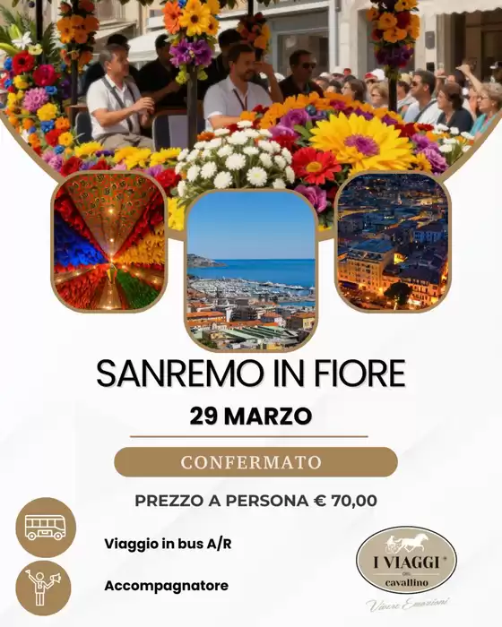 Volantino I viaggi del cavallino a Ancona | Sanremo in fiore | 2026-02-02T00:00:00.000Z - 2026-03-29T00:00:00.000Z