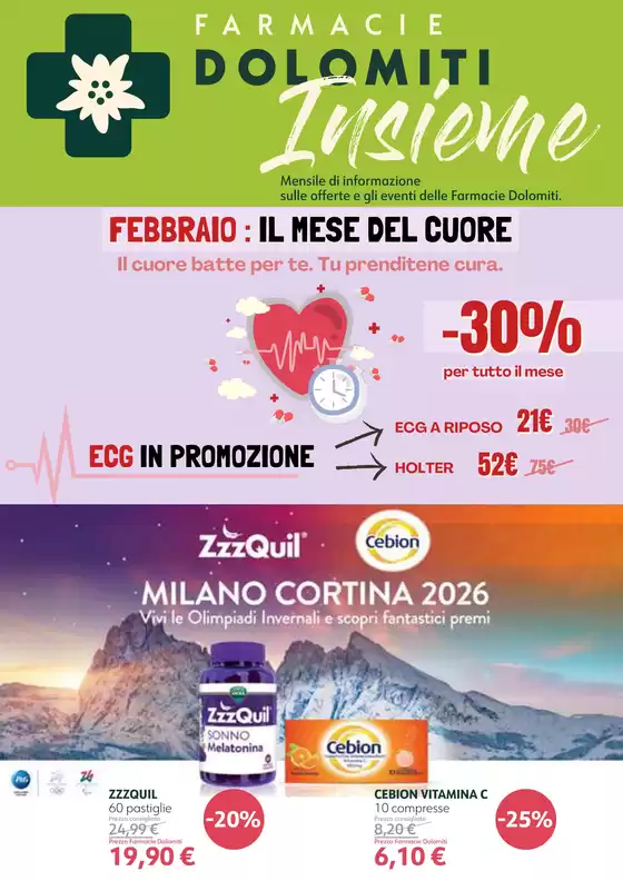 Volantino Farmacie Dolomiti a Abbiategrasso | Febbraio: Il mese del cuore | 2026-02-02T00:00:00.000Z - 2026-02-28T00:00:00.000Z