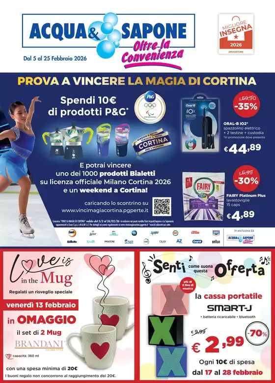 Volantino Acqua & Sapone a Piantedo | Prova a vincere la magia di cortina | 2026-02-05T00:00:00.000Z - 2026-02-28T00:00:00.000Z