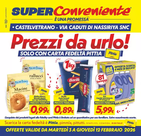 Volantino SuperConveniente a Rogliano | Prezzi da urlo! | 2026-02-03T00:00:00.000Z - 2026-02-12T00:00:00.000Z