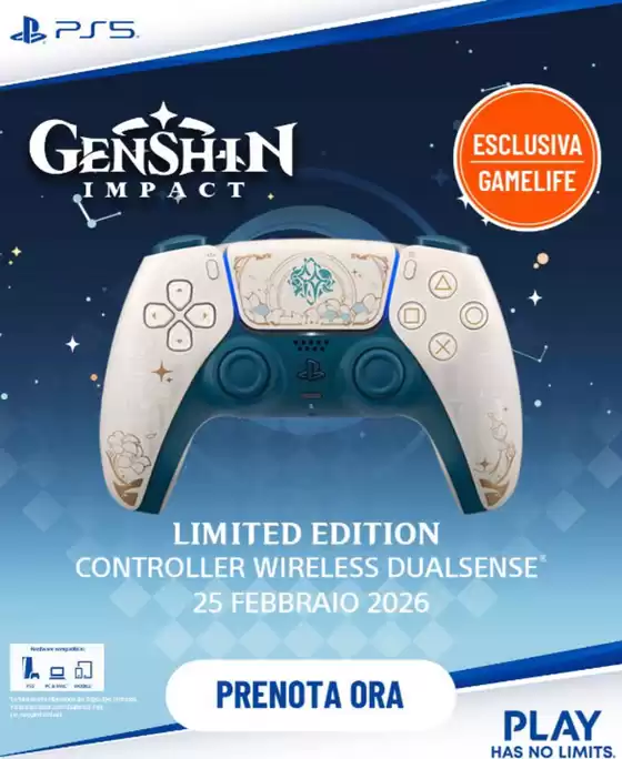Volantino Gamelife a Alassio | Genshin Impact | 2026-02-02T00:00:00.000Z - 2026-02-25T00:00:00.000Z