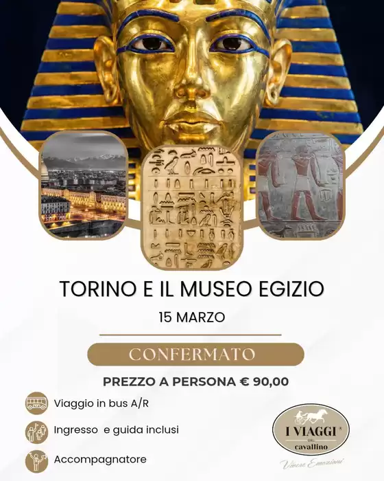 Volantino I viaggi del cavallino a Pisogne | Torino e il museo egizio | 2026-02-03T00:00:00.000Z - 2026-03-15T00:00:00.000Z