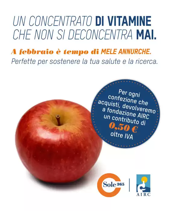 Volantino Sole 365 a Lonigo | A febbraio e tempo di Mele Annurche | 2026-02-05T00:00:00.000Z - 2026-02-28T00:00:00.000Z