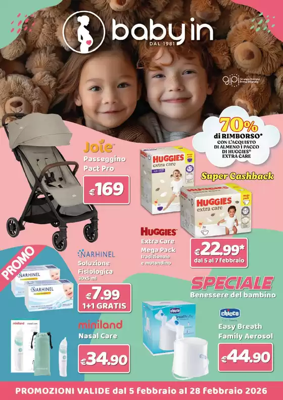 Volantino Baby In | Super cashback | 2026-02-05T00:00:00.000Z - 2026-02-28T00:00:00.000Z