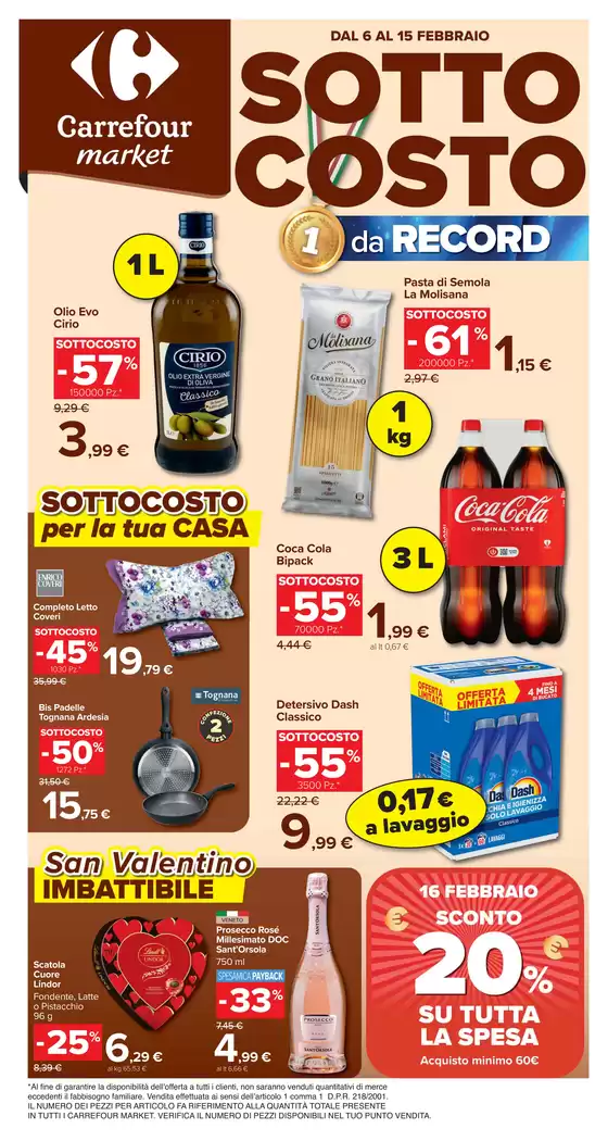 Volantino Carrefour Market a Collalbo | Sottocosto | 2026-02-06T00:00:00.000Z - 2026-02-15T00:00:00.000Z