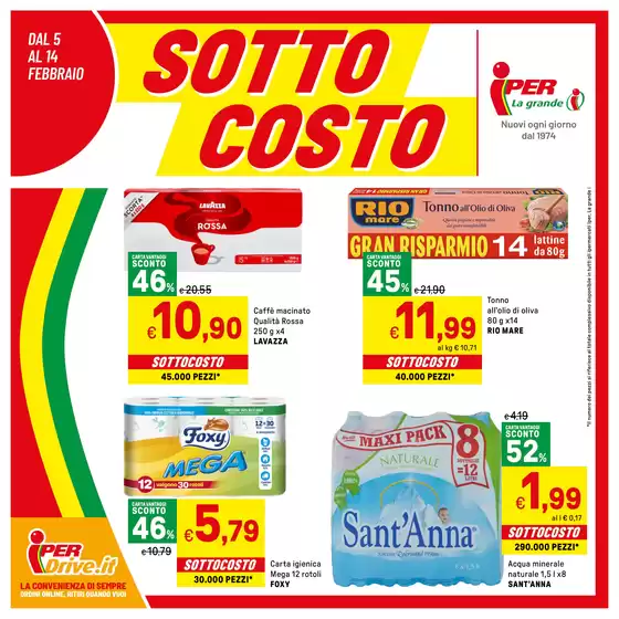 Volantino Iper La grande i | Sottocosto | 2026-02-05T00:00:00.000Z - 2026-02-14T00:00:00.000Z