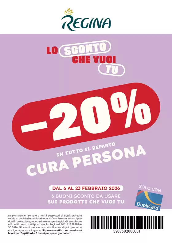 Volantino Regina Grandi Magazzini a Perugia | -20% | 2026-02-06T00:00:00.000Z - 2026-02-23T00:00:00.000Z