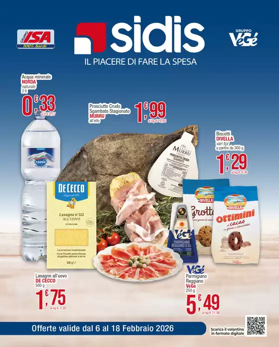 Volantino Sidis a Corato | Il piacere di fare la spesa | 2026-02-06T00:00:00.000Z - 2026-02-18T00:00:00.000Z