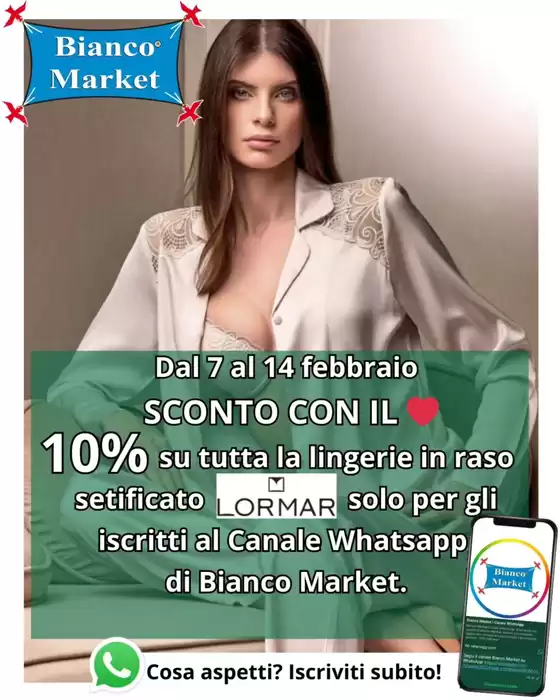 Volantino Bianco Market a Marino | Sconto 10% | 2026-02-07T00:00:00.000Z - 2026-02-14T00:00:00.000Z