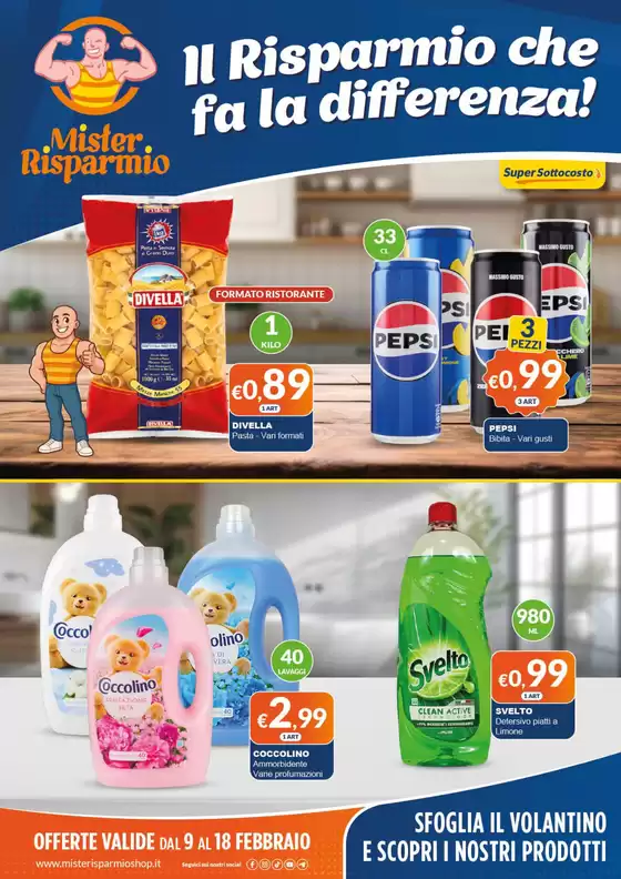 Volantino Mister Risparmio a Marino | Il risparmio che fa la differenza! | 2026-02-09T00:00:00.000Z - 2026-02-18T00:00:00.000Z