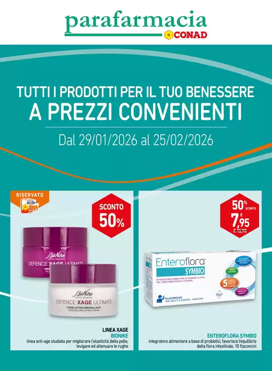Volantino Parafarmacia Conad a Candelara | Promozione Parafarmacia Dal 29/01 Al 25/02 | 2026-01-29T00:00:00.000Z - 2026-02-25T00:00:00.000Z