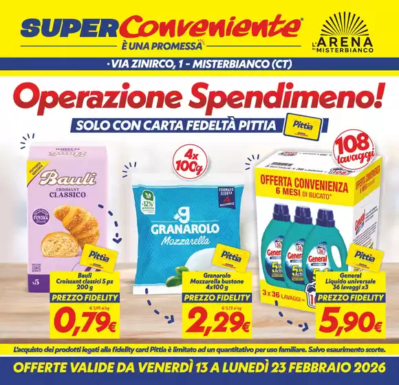 Volantino SuperConveniente a Sutera | Operazione spendimeno! | 2026-02-13T00:00:00.000Z - 2026-02-23T00:00:00.000Z