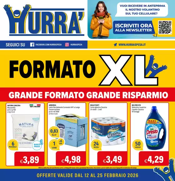 Volantino Hurrà Discount | Formato XL | 2026-02-12T00:00:00.000Z - 2026-02-25T00:00:00.000Z