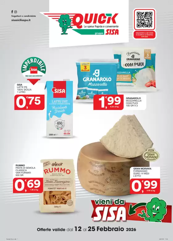 Volantino Quick Sisa a Buggerru | Offerte dal 12 al 25 Febbraio 2026 | 2026-02-12T00:00:00.000Z - 2026-02-25T00:00:00.000Z