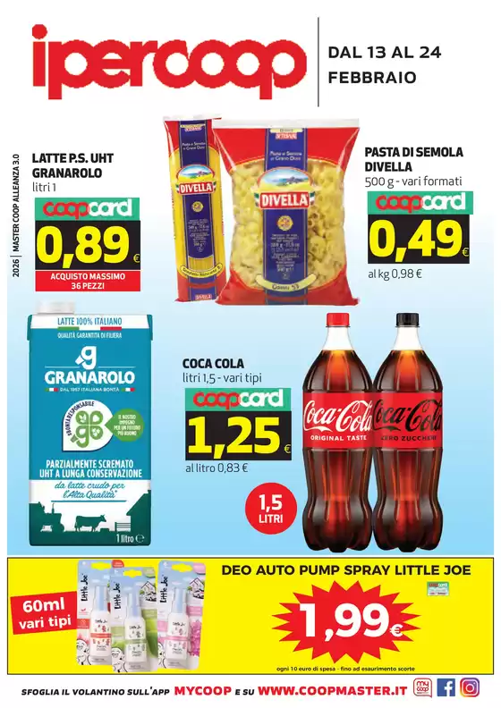 Volantino Ipercoop a Oristano | dal 13 al 24 febbraio | 2026-02-13T00:00:00.000Z - 2026-02-24T00:00:00.000Z