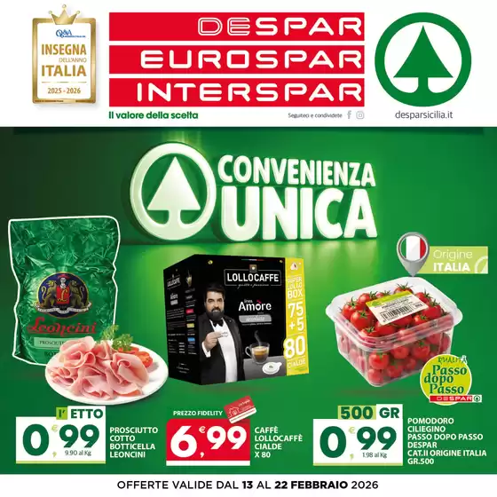 Volantino Eurospar a Lentini | Convenienza unica | 2026-02-13T00:00:00.000Z - 2026-02-22T00:00:00.000Z