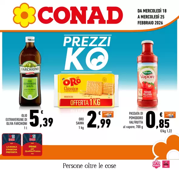 Volantino Conad a Giarratana | PREZZI KO | 2026-02-18T00:00:00.000Z - 2026-02-25T00:00:00.000Z