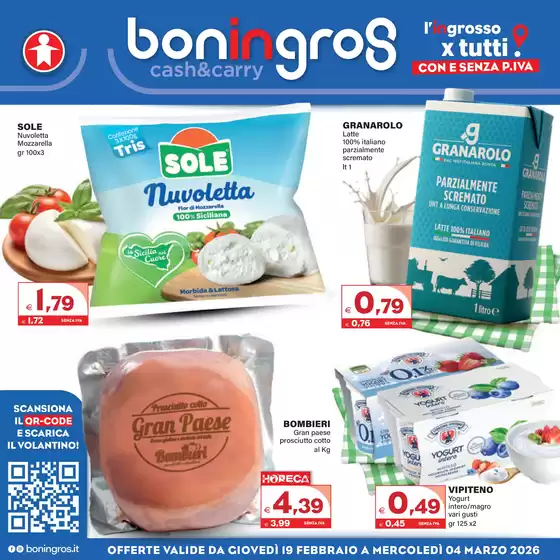 Volantino Boningros Cash and Carry a Refrancore | OFFERTE VALIDE DA GIOVEDÌ 19 FEBBRAIO A MERCOLEDÌ 04 MARZO 2026 | 2026-02-19T00:00:00.000Z - 2026-03-04T00:00:00.000Z