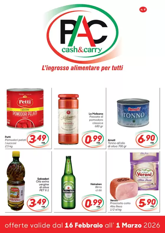 Volantino Pac Cash&Carry a Refrancore | Offerte valide dal 16 febbraio all' 1 marzo 2026 | 2026-02-17T00:00:00.000Z - 2026-03-01T00:00:00.000Z