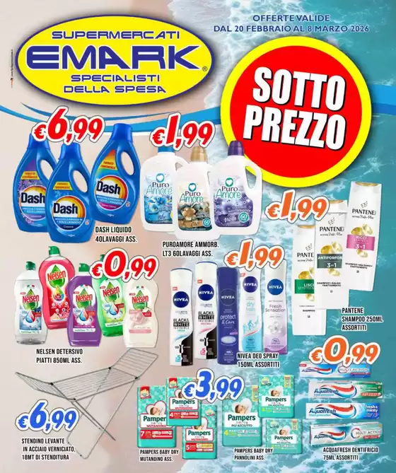 Volantino Supermercati Emark a Velletri | Sotto prezzo | 2026-02-20T00:00:00.000Z - 2026-03-08T00:00:00.000Z