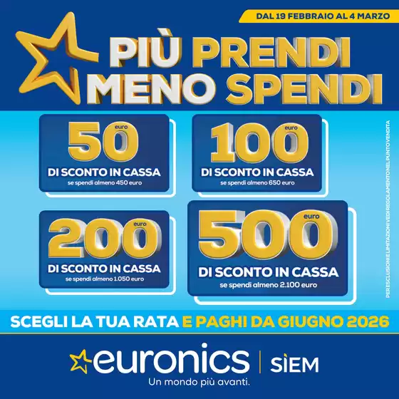 Volantino Euronics a Tivoli | Più prendi meno spendi | 2026-02-19T00:00:00.000Z - 2026-03-04T00:00:00.000Z