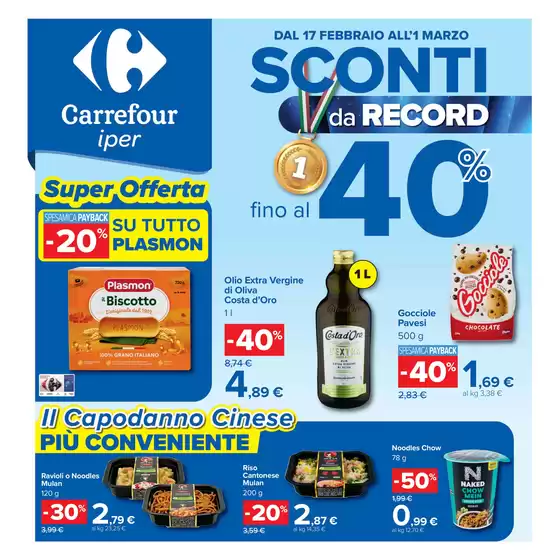 Volantino Carrefour Ipermercati | Sconti fino al 40% | 2026-02-17T00:00:00.000Z - 2026-03-01T00:00:00.000Z