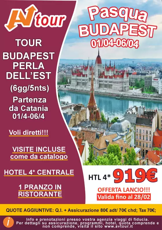 Volantino Av Tour a Busca | PASQUA BUDAPEST | 2026-02-18T00:00:00.000Z - 2026-02-28T00:00:00.000Z