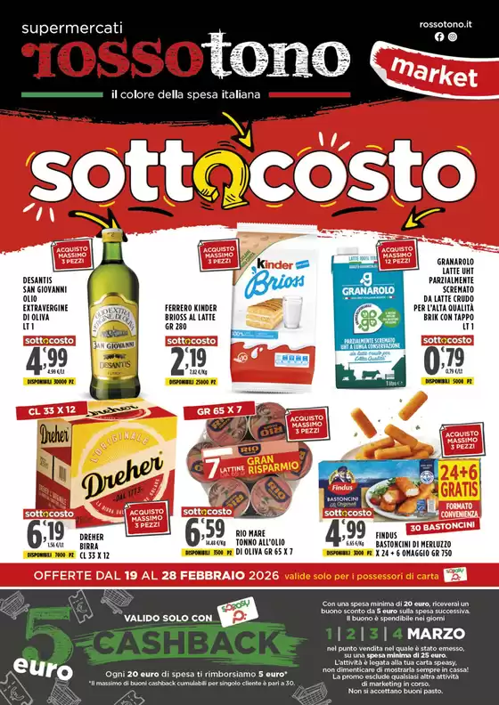 Volantino Supermercati Rossotono Market a Asti | Sottocosto | 2026-02-19T00:00:00.000Z - 2026-02-28T00:00:00.000Z