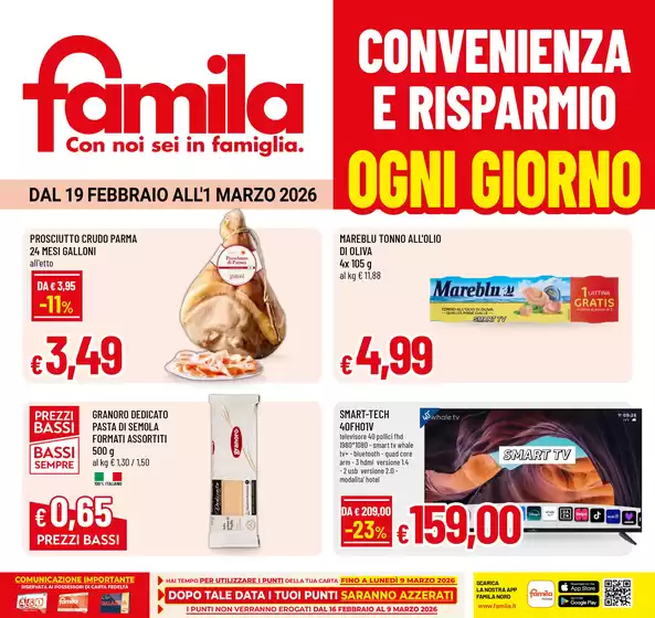 Volantino Famila a Asti | Convenienza e risparmio | 2026-02-19T00:00:00.000Z - 2026-03-01T00:00:00.000Z