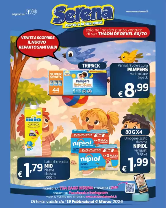 Volantino Serena Detersivi a Mantova | Offerte valide dal 19 febbraio al 4 marzo | 2026-02-19T00:00:00.000Z - 2026-03-04T00:00:00.000Z