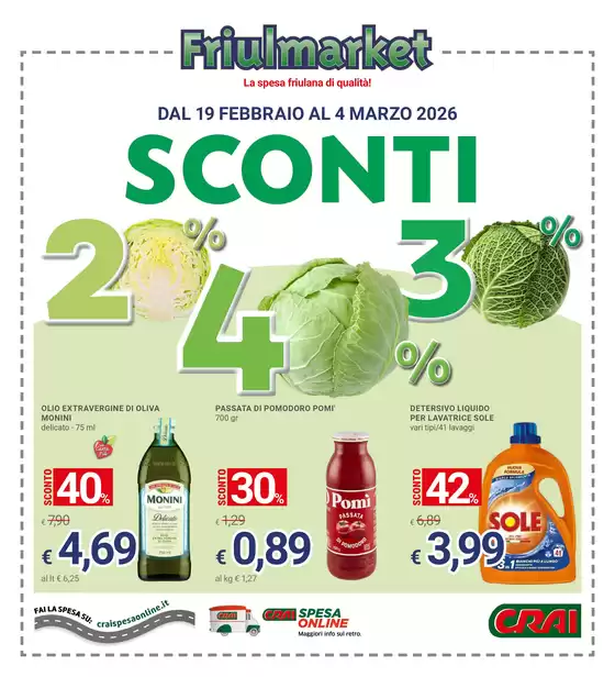 Volantino Friulmarket | Sconti 20% 30% 40% | 2026-02-19T00:00:00.000Z - 2026-03-04T00:00:00.000Z