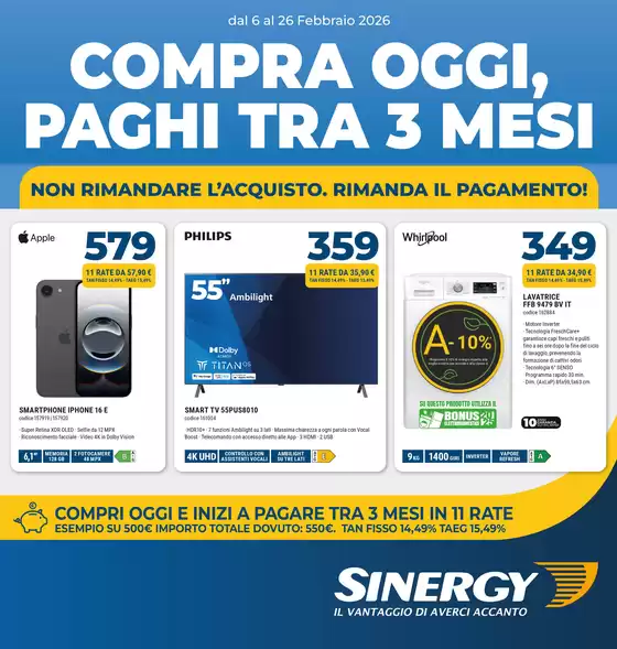 Volantino Sinergy a Roma | Compara oggi, paghi tra mesi | 2026-02-19T00:00:00.000Z - 2026-02-26T00:00:00.000Z
